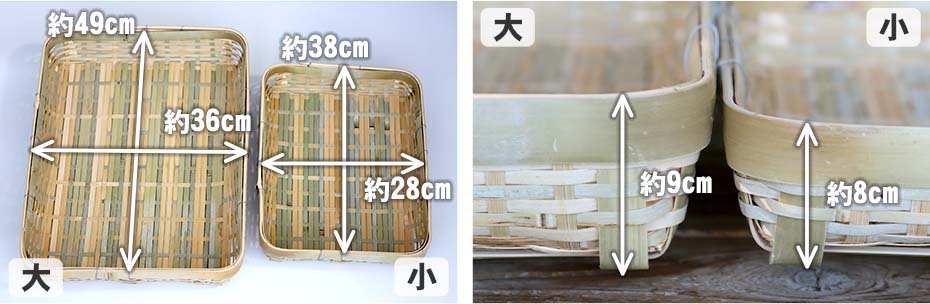 角水切り籠（大阪タラシ）のサイス