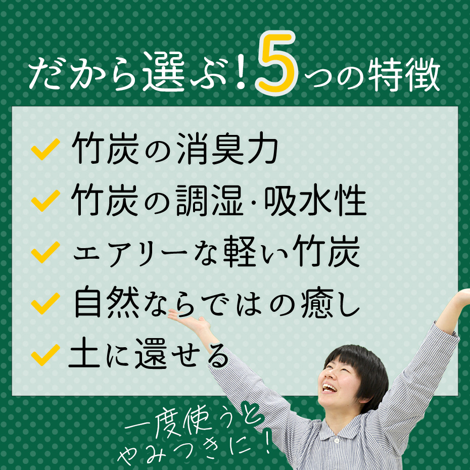 竹炭100%クッションを選ぶ5つの理由